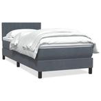 vidaXL Boxspring met matras fluweel donkergrijs 90x210 cm, Verzenden
