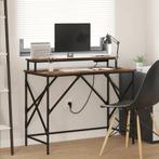 vidaXL Bureau met opslag Gerookt eiken 100 x 50 x 86.5 cm, Huis en Inrichting, Bureaus, Verzenden, Nieuw