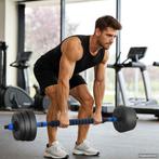 vidaXL 4-in-1 Halterset Zwart en Blauw 121 x 19,5 x 19,5 cm, Sport en Fitness, Verzenden, Nieuw