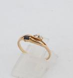 Zonder minimumprijs - Ring - 18 karaat Geel goud Saffier -