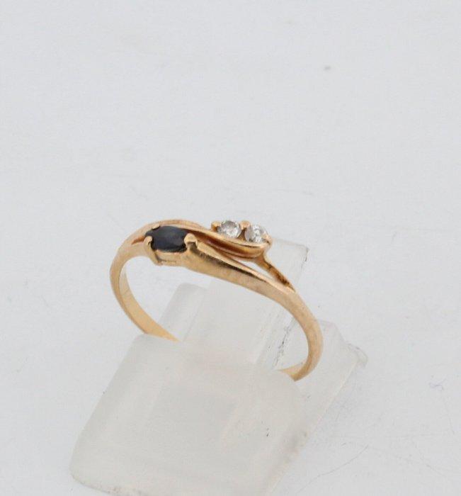 Zonder minimumprijs - Ring - 18 karaat Geel goud Saffier -, Bijoux, Sacs & Beauté, Bagues