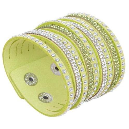 Fako Bijoux® - Armband - Breed - Strass - Lichtgroen, Bijoux, Sacs & Beauté, Bracelets, Envoi