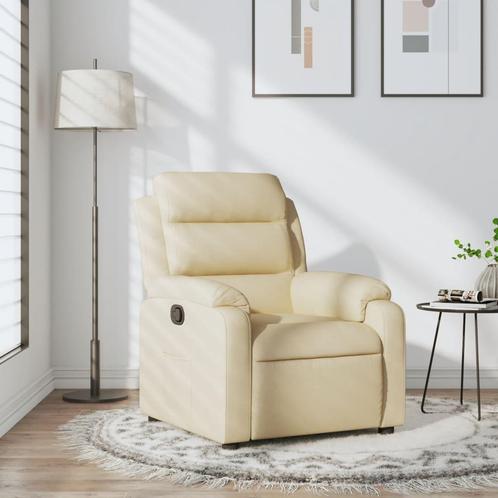 vidaXL Fauteuil verstelbaar stof crèmekleurig, Huis en Inrichting, Fauteuils, Nieuw, Verzenden