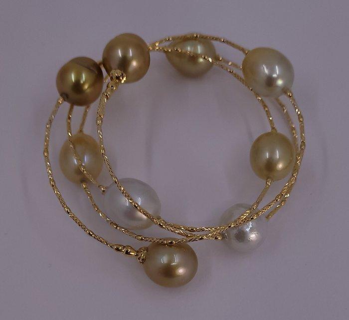 Armband - 18 karaat Geel goud - Gouden Zuidzeeparels, Handtassen en Accessoires, Armbanden