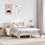 vidaXL Bedframe met hoofdbord massief grenenhout 120x200 cm, Verzenden, Nieuw