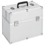 vidaXL Make-up koffer 38x23x34 cm aluminium zilverkleurig, Handtassen en Accessoires, Verzenden, Nieuw
