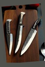 Set of 3, Hand-Forged with Old Steel, Japanese Style Knives