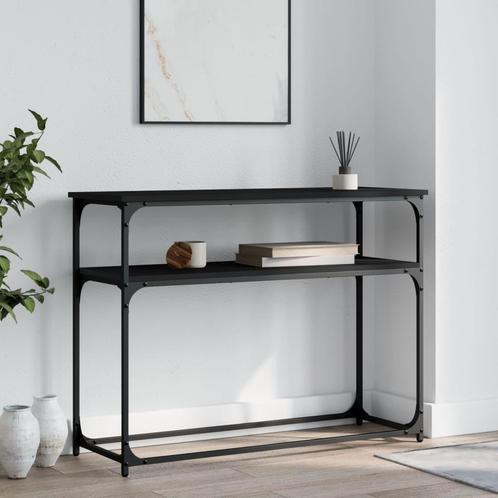 vidaXL Wandtafel 100x35,5x75 cm bewerkt hout zwart, Huis en Inrichting, Tafels | Bijzettafels, Nieuw, Verzenden