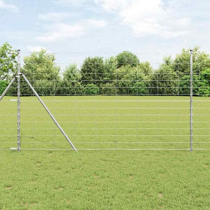 vidaXL Weidehekwerk Zilver 50 x 1.4 m Gegalvaniseerd staal, Tuin en Terras, Tuinhekken en Hekwerk, Nieuw, Verzenden