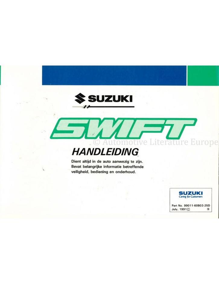1991 SUZUKI SWIFT INSTRUCTIEBOEKJE NEDERLANDS, Auto diversen, Handleidingen en Instructieboekjes, Ophalen of Verzenden