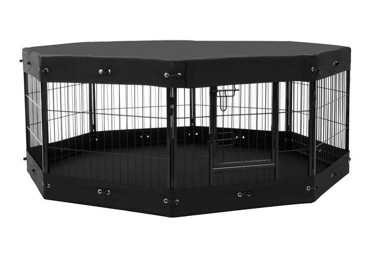 MaxxPet Hondenren - Puppyren met 8 Kennelpanelen - Staal..., Animaux & Accessoires, Caisses pour chiens, Enlèvement ou Envoi