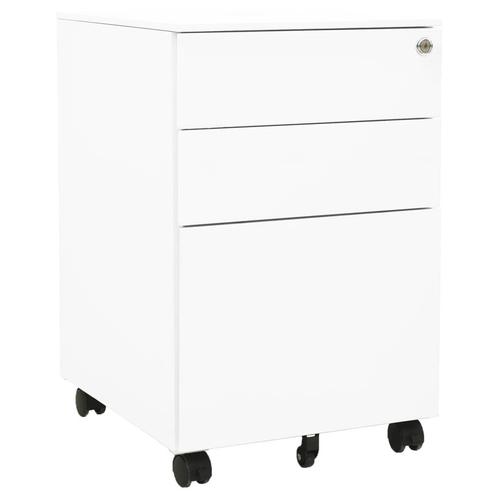vidaXL Ladeblok verrijdbaar 39x45x60 cm staal wit, Huis en Inrichting, Kasten | Overige, Nieuw, Verzenden