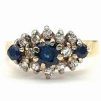 Ring - 18 karaat Geel goud Saffier - Diamant, Bijoux, Sacs & Beauté
