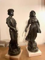 Beeld, Elegante mijnwerkers - 24 cm - Zinklegering, Antiek en Kunst