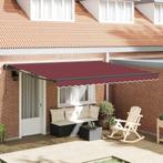 vidaXL Elektrische semi-cassette zonnescherm Bordeauxrood, Tuin en Terras, Verzenden, Nieuw