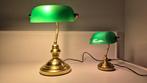 Bankierslamp (2) - Verguld messing, Antiek en Kunst