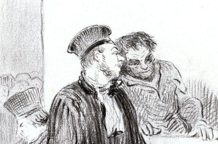 Honoré Daumier (1808-1879) - (daprès) - Lavocat et son, Antiek en Kunst, Antiek | Overige Antiek