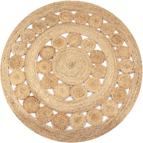 Jute Tapijt Ã150cm | Retour Deal | Retro Look | 40% Korti, Huis en Inrichting, Stoffering | Tapijten en Vloerkleden, 100 tot 150 cm