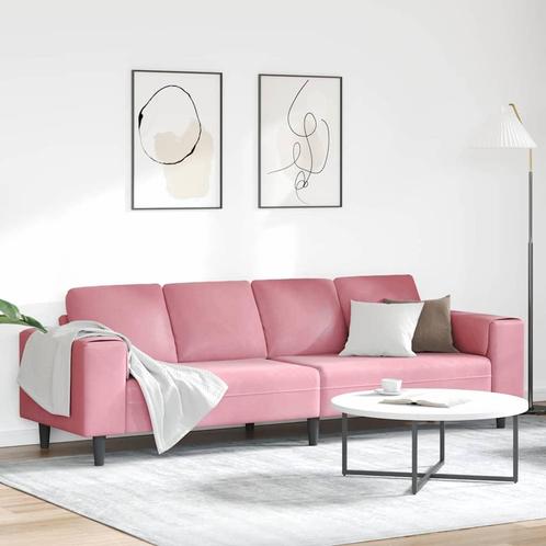 vidaXL Bankstel Roze Fluweel, Huis en Inrichting, Zetels | Zetels, Nieuw, Verzenden