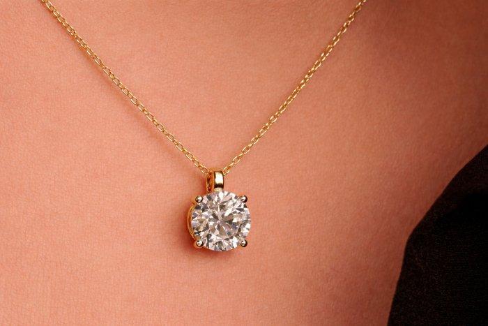 Halsketting - 14 karaat Geel goud - 2.57ct. tw. Diamant, Handtassen en Accessoires, Kettingen