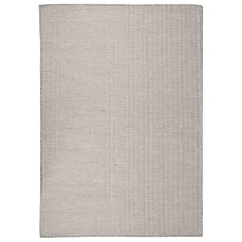 vidaXL Buitenkleed platgeweven 160x230 cm taupe, Huis en Inrichting, Stoffering | Tapijten en Vloerkleden, Nieuw, Verzenden
