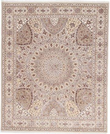Tabriz Wol & Zijde Tapijt met Gonbad Ontwerp - Tapijt - 310