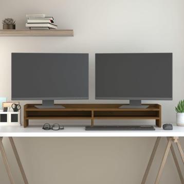 vidaXL Monitorstandaard 100x24x16 cm massief grenenhout, Verzenden