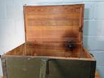 Krat - Grote militaire koffer - Staal, Vurenhout, Antiek en Kunst