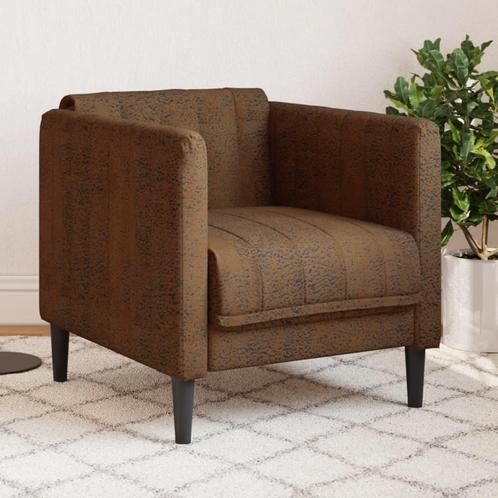 vidaXL Fauteuil kunstsuède bruin, Huis en Inrichting, Zetels | Zetels, Nieuw, Verzenden