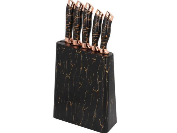 Veiling - Brunbeste 6-delige messenset messenblok – kerami, Huis en Inrichting, Keuken | Keukenbenodigdheden