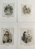 J. J. Grandville (XIX) - Lot de 4 gravures - Les Fleurs, Antiquités & Art, Antiquités | Autres Antiquités