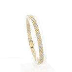 Bicolor gouden panter schakel armband | 19 cm (witgoud), Ophalen of Verzenden, Gebruikt, Overige kleuren, Goud