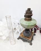 lampe pétrole toupie vert crème - Lampe à pétrole - verre