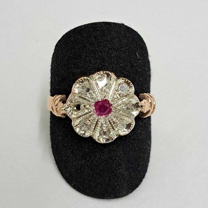 Zonder Minimumprijs - Ring - 9 kt. Roségoud, Zilver -, Handtassen en Accessoires, Ringen