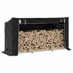 vidaXL Haardhoutrek met regenhoes 200,5x60,5x110,5 cm staal, Tuin en Terras, Verzenden