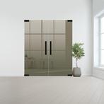 Glazen dubbele binnendeur zonder kozijn zwart beslag-Brons g, Bricolage & Construction, Verzenden