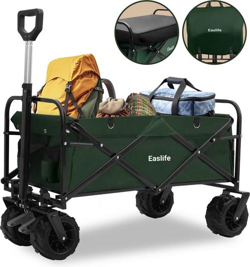 EasLife Bolderkar opvouwbare bolderwagen met regen hoes -, Caravans en Kamperen, Bolderkarren, Zo goed als nieuw, Verzenden
