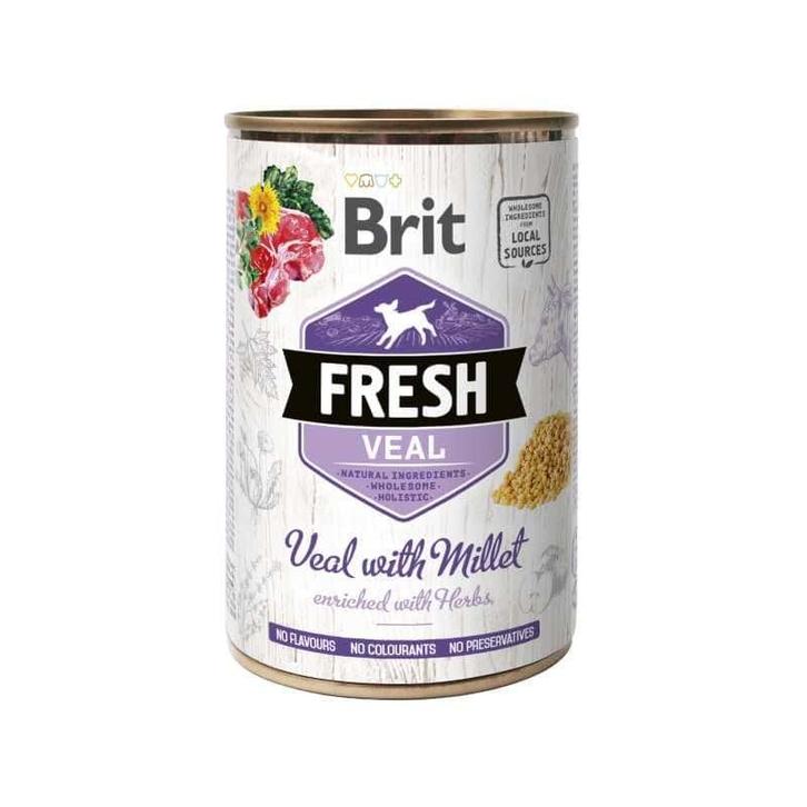 Brit fresh can – veal with millet 400g - hondenvoer met, Dieren en Toebehoren, Honden-accessoires, Nieuw