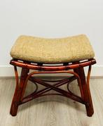Voetenbank - Vintage Franse rotan bamboe stoel / zitje -, Antiek en Kunst