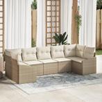 vidaXL 7-delige tuinsofa set met kussens in beige poly riet, Verzenden, Nieuw