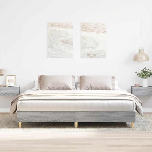 vidaXL Bedframe zonder matras 180x200 cm spaanplaat grijs, Huis en Inrichting, Slaapkamer | Bedden, Nieuw, Verzenden