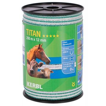 Ruban titan classe blanc/vert 12mm 200m - kerbl, Neuf