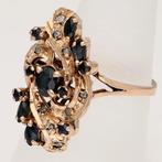Bague - 14 carats Or jaune Diamant (Naturelle) - Saffier, Nieuw