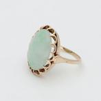 Ring - 14 karaat Geel goud - Nefriet, Handtassen en Accessoires, Ringen, Nieuw