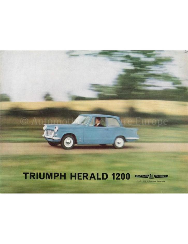 1963 TRIUMPH HERALD 1200 BROCHURE ENGELS, Boeken, Auto's | Folders en Tijdschriften