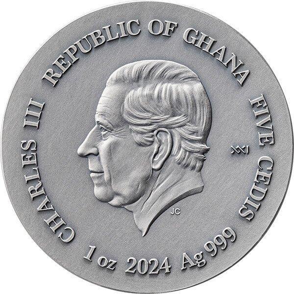 Ghana. 5 Cedis 2024 Kraken - Life Quotes - Antique finish, 1, Postzegels en Munten, Munten | Europa | Niet-Euromunten
