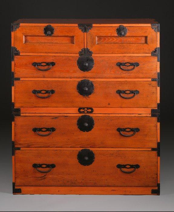 Takayama ladekast - Hinoki (cypres) hout, ijzer, Keyaki hout, Antiquités & Art, Antiquités | Autres Antiquités