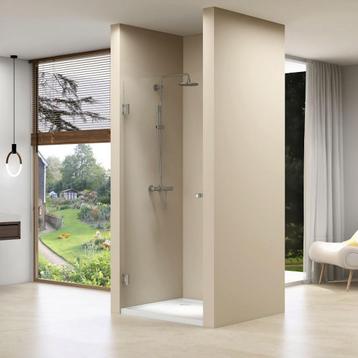 Nis Douchedeur Van Rijn Products Helder Glas 200x90 cm Ronde, Doe-het-zelf en Bouw, Ophalen of Verzenden, Nieuw, Chroom, Douche