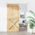 vidaXL Schuifdeur met beslag 90x210 cm massief grenenhout, Verzenden, Nieuw