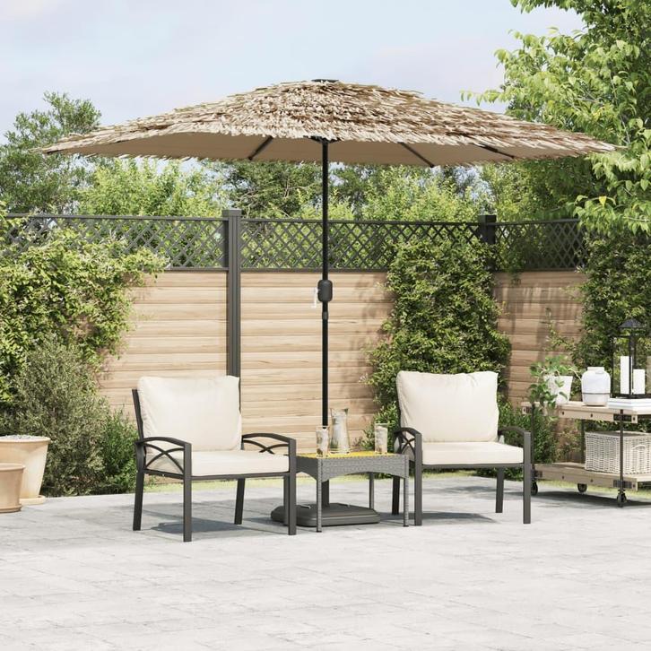 vidaXL Parasol met stalen paal 300x200x250 cm bruin, Tuin en Terras, Parasols, Nieuw, Verzenden